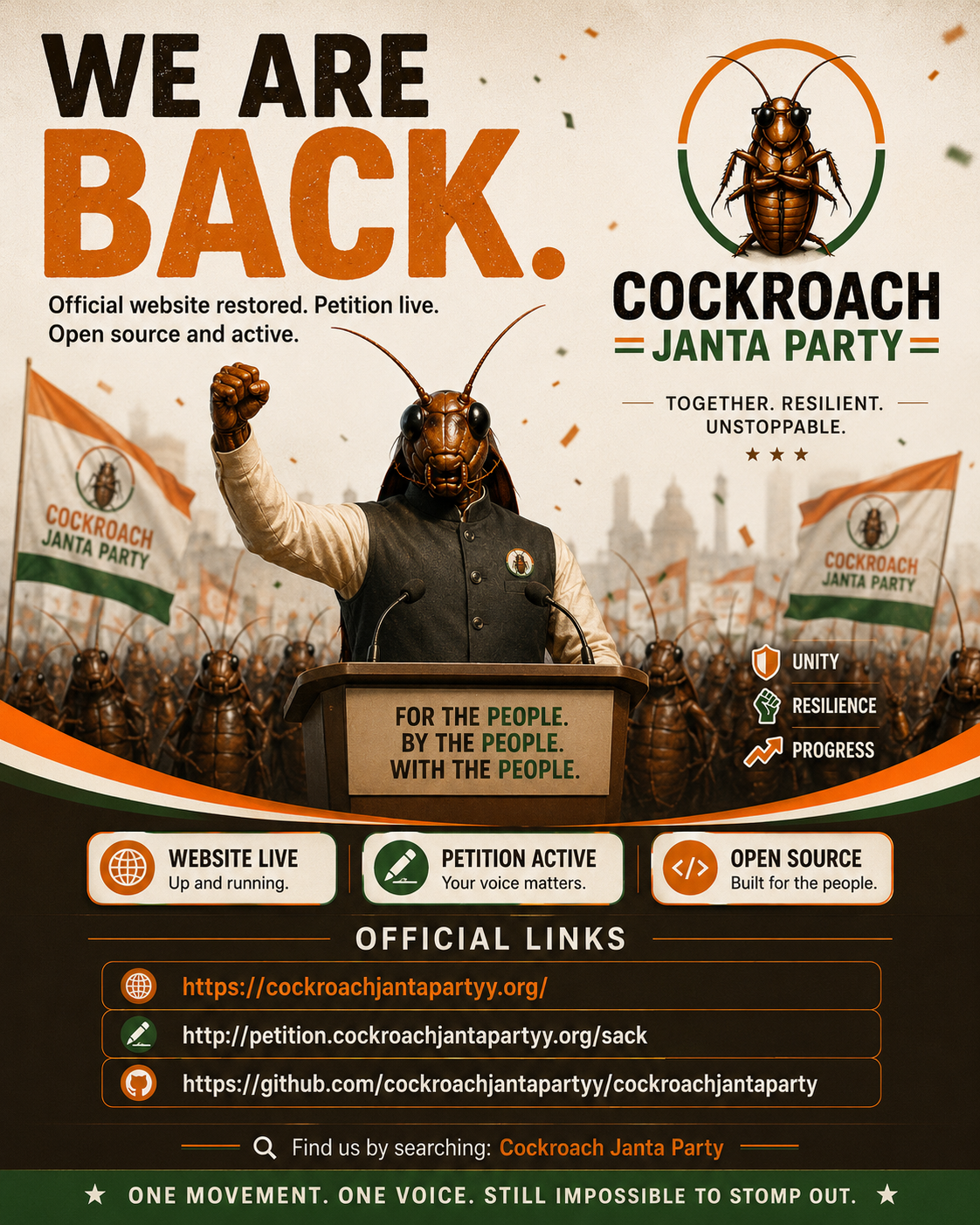 Cockroach Janta Party Campaign Poster